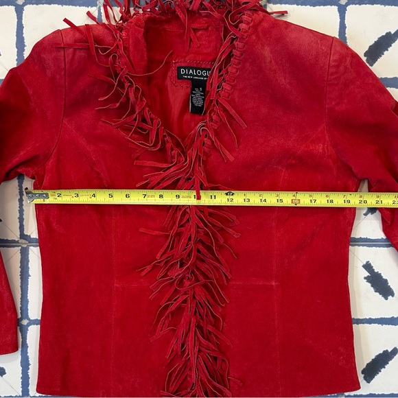 Vintage red suede fringe jacket - sz small - Picture 3 of 10